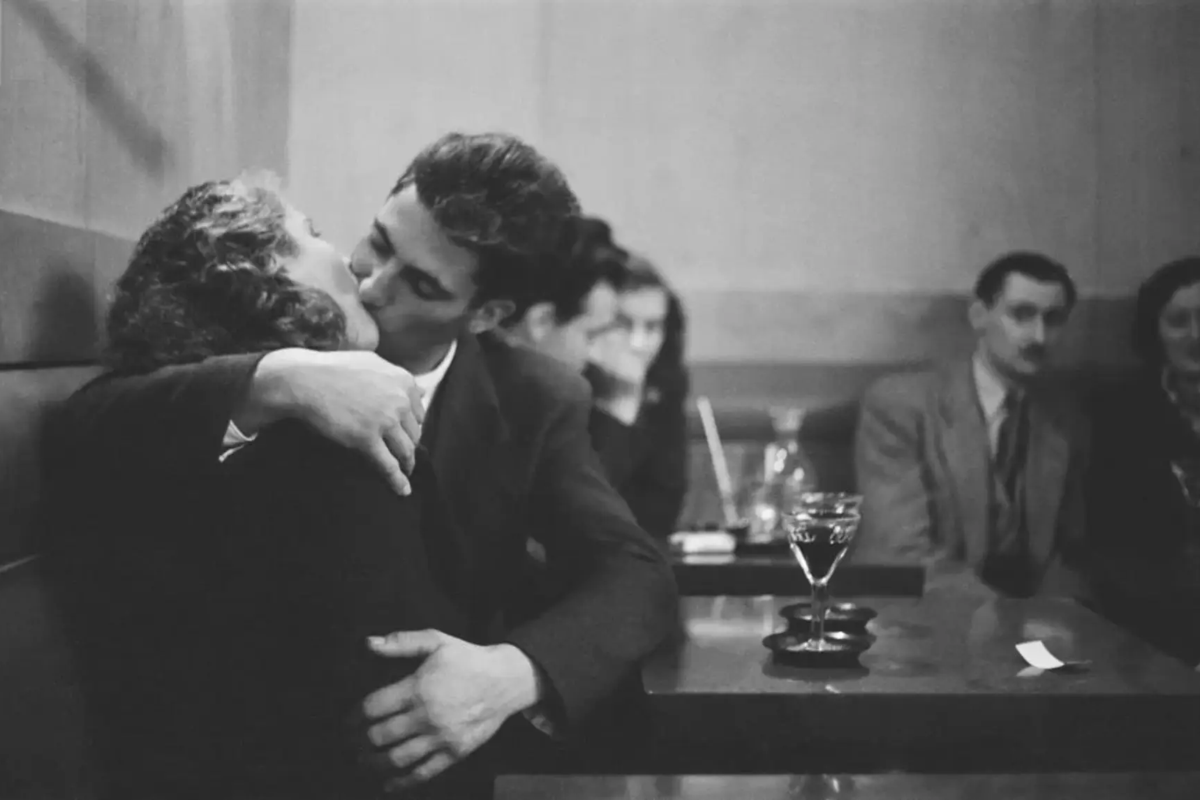 Couple Kissing in French Cafe, Paris, 1951 Ruth Orkin