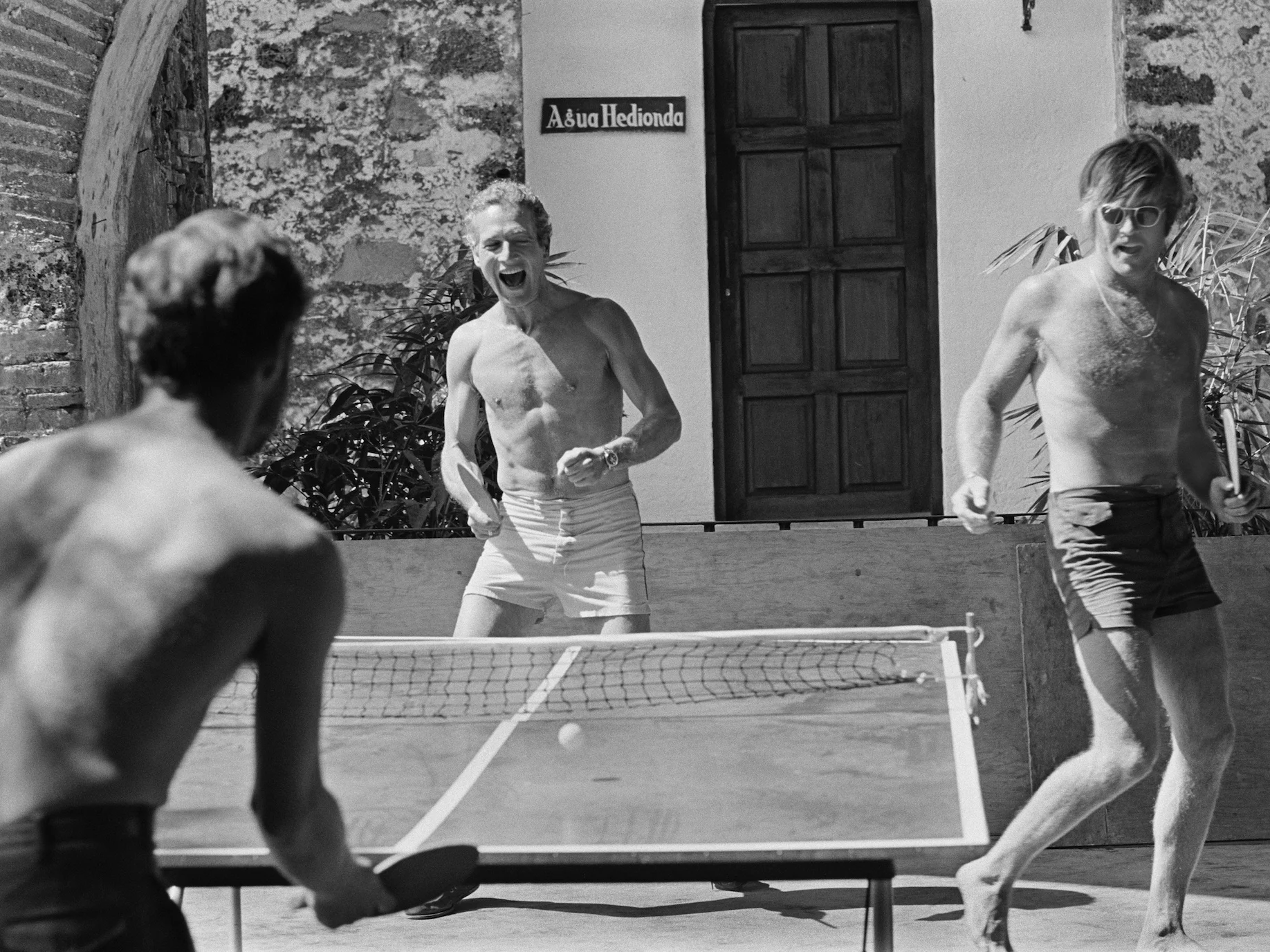 Paul Newman and Robert Redford, Ping Pong Match, 1968